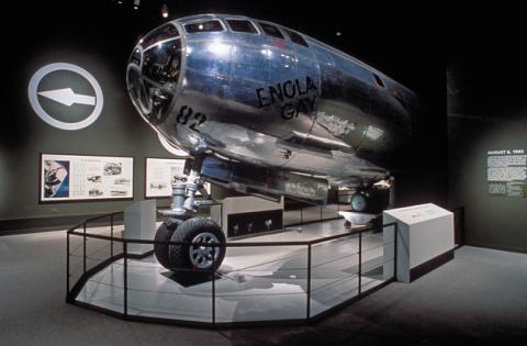 The modified Enola Gay exhibit. Photo courtesy of the Smithsonian Institute Archives.